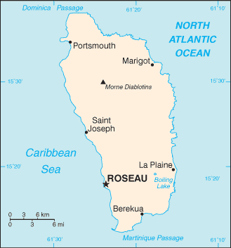 Map of Dominica