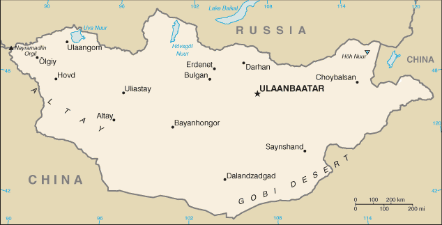 Map of Mongolia