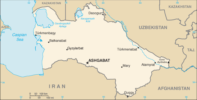 Map of Turkmenistan