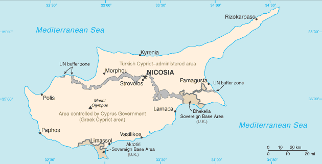 Map of Cyprus