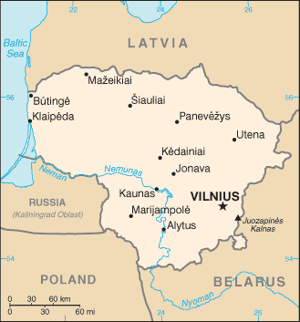 Map of Lithuania